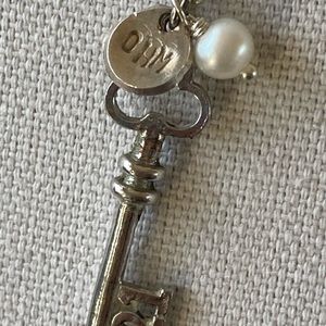 NWT Sterling Silver Key, Ohm & Freshwater Pearl Charms & Sterling Bead Chain